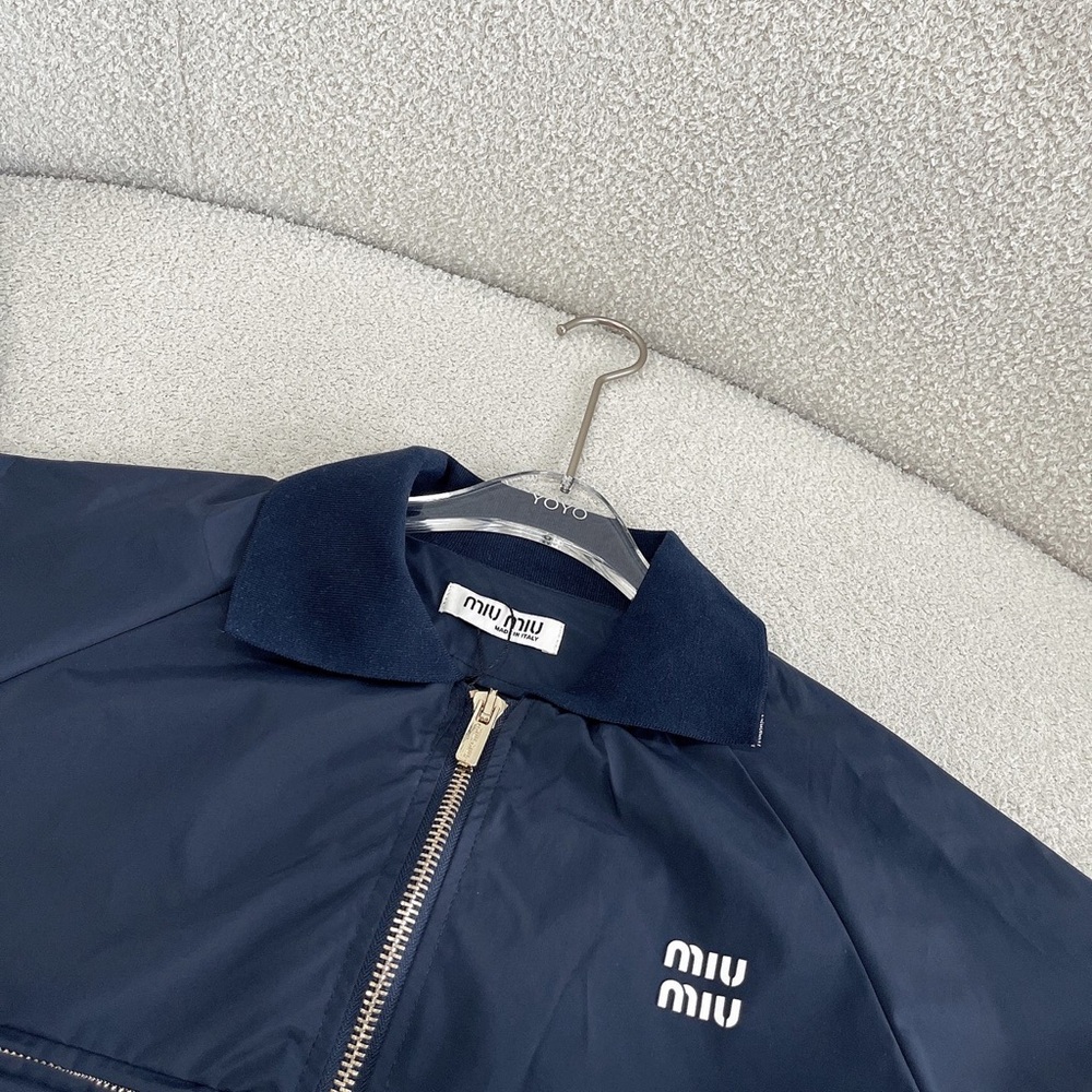 Miu Miu workwear jacket, trousers with low waist pockets, and short skirt set - Picture 7 of 8